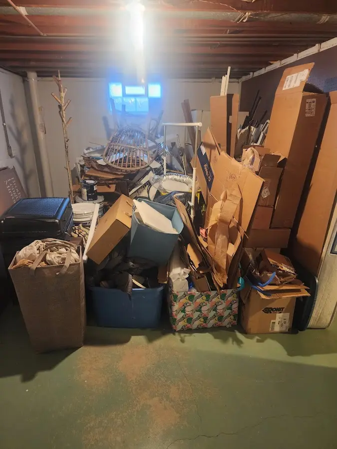 Roll-off dumpster container at job site for 15 Yard Dumpster Rental in Petersburg